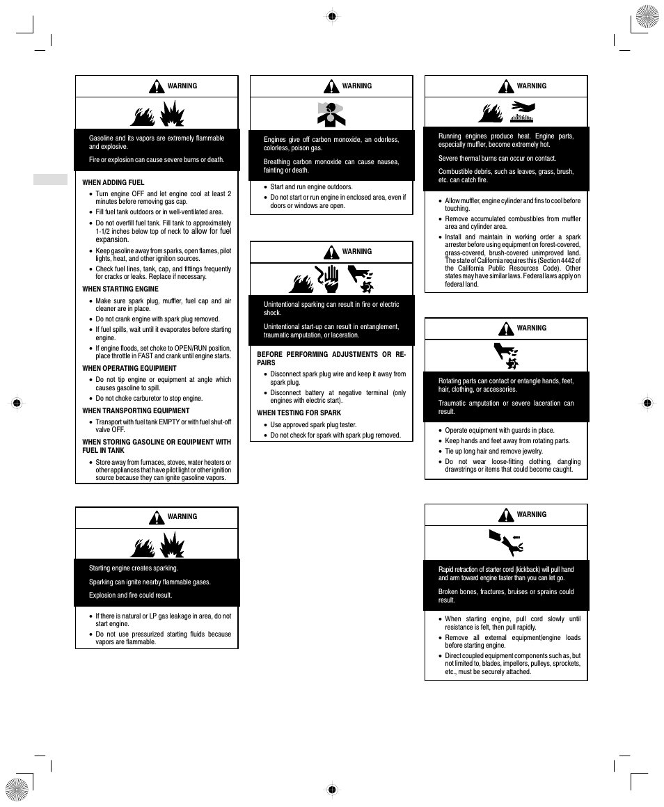 Briggs & Stratton 250400 User Manual | Page 4 / 76