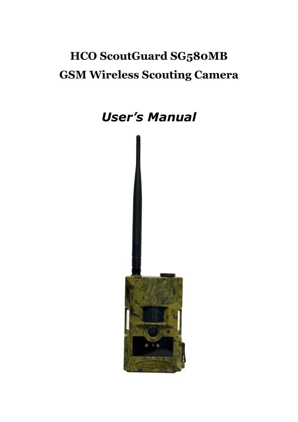 HCO SG580MB Manual User Manual | 38 pages