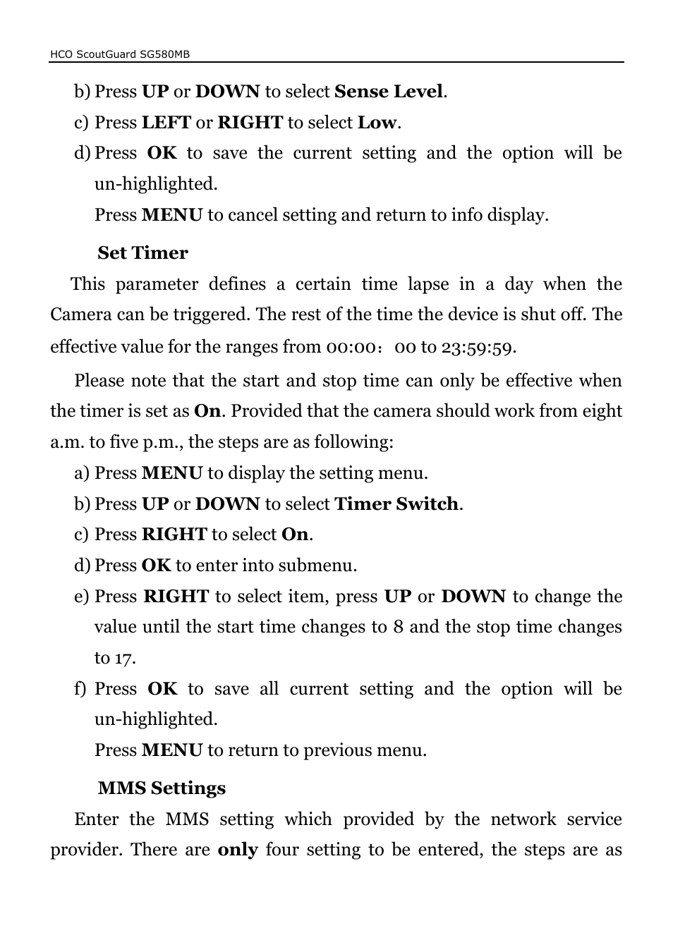 HCO SG580MB Manual User Manual | Page 25 / 38