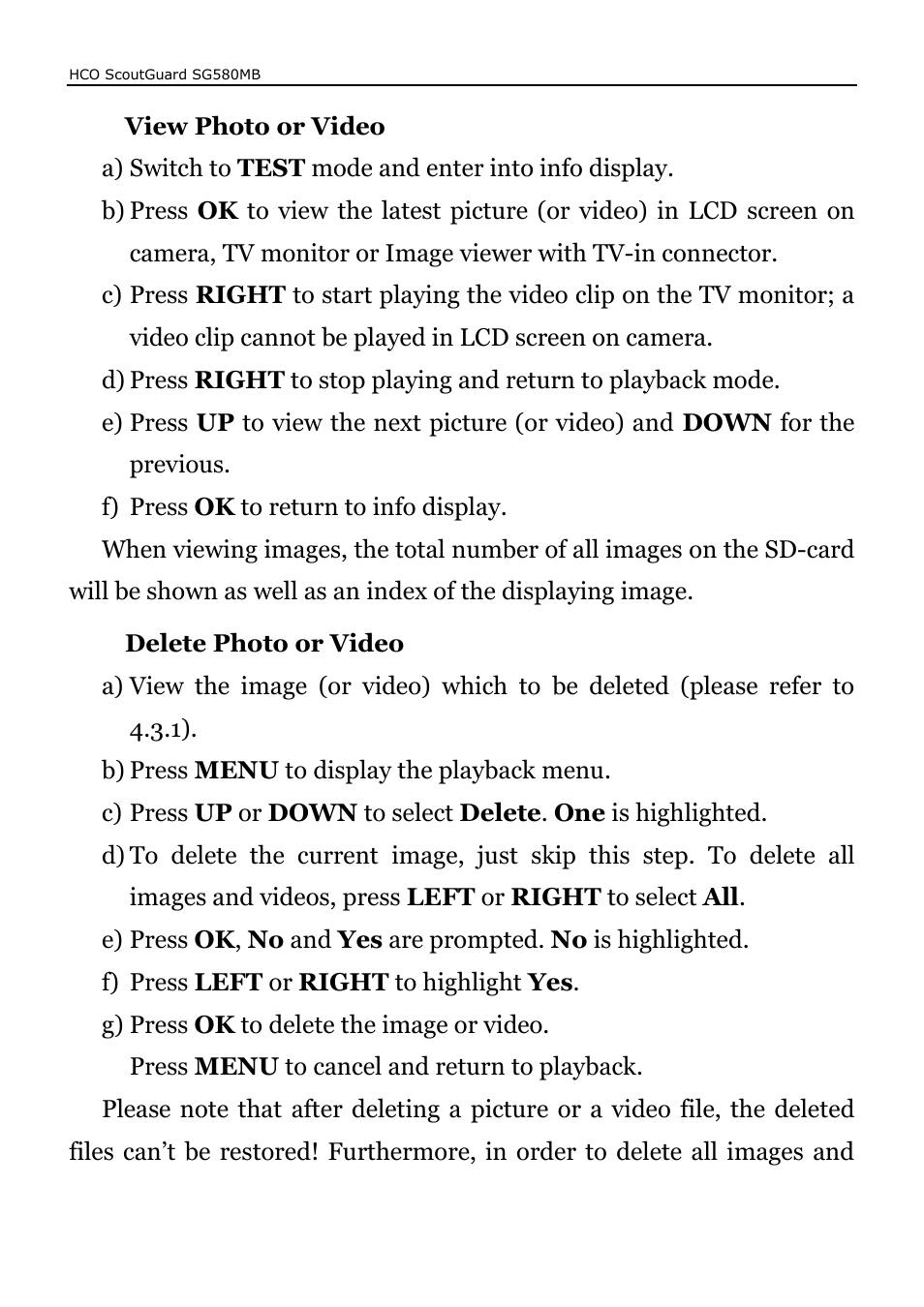 HCO SG580MB Manual User Manual | Page 31 / 38