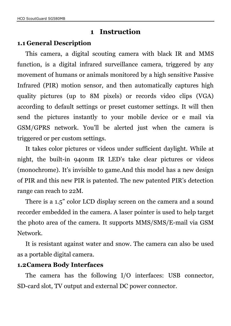 1 instruction | HCO SG580MB Manual User Manual | Page 4 / 38