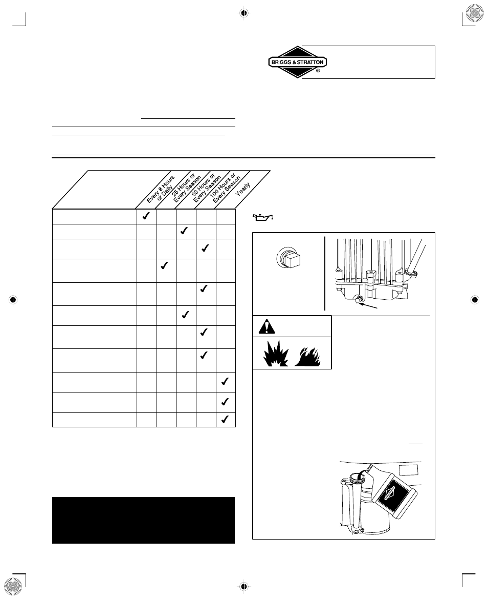 Maintenance, Warning | Briggs & Stratton 380700  EN User Manual | Page 11 / 20