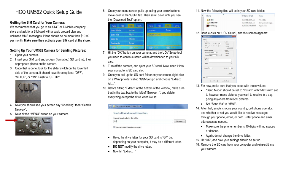 HCO UM562 User Manual | 2 pages