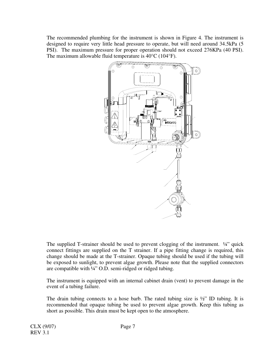 2 plumbing | HF scientific CLX Online Residual Chlorine Monitor (Old) User Manual | Page 13 / 37