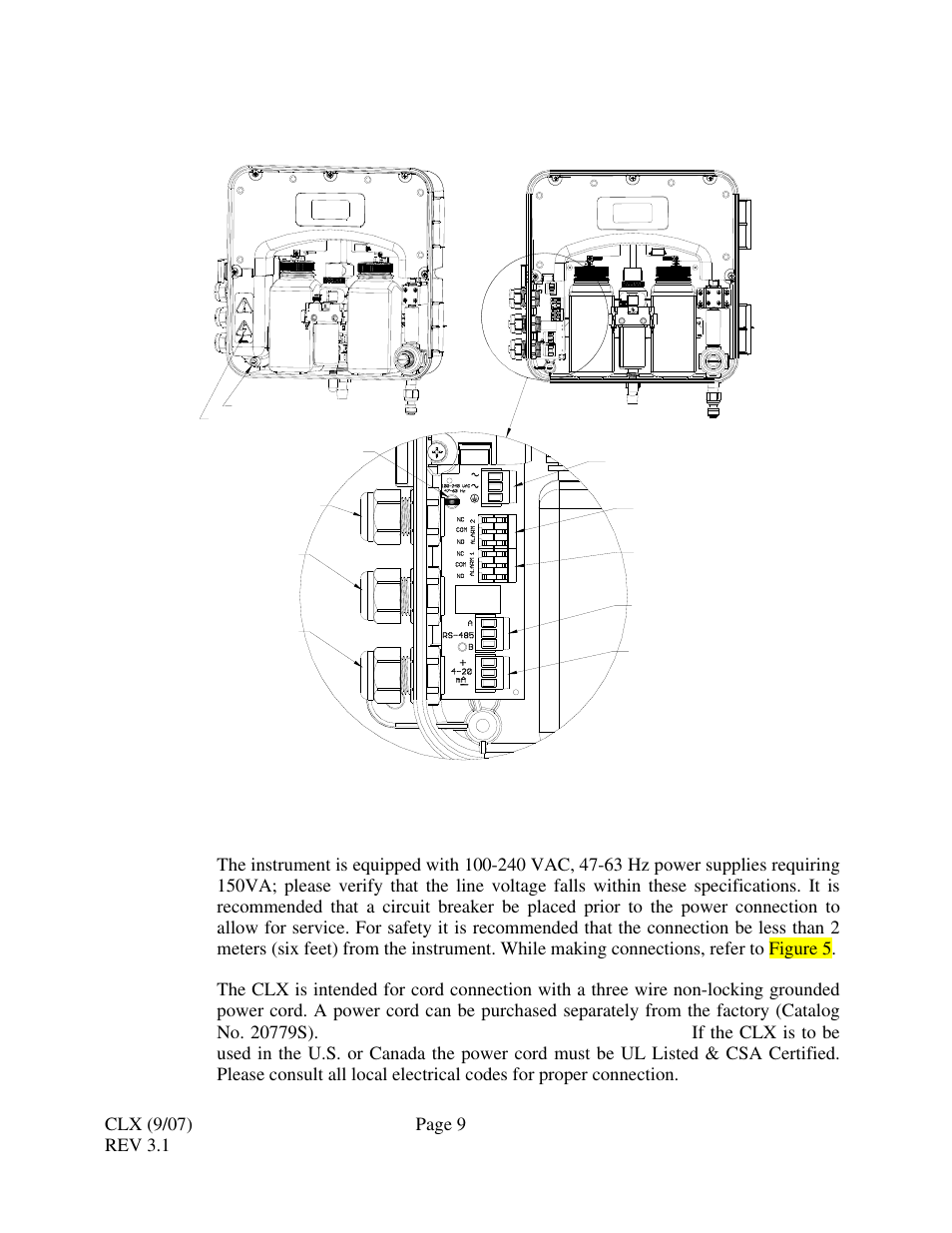 1 power | HF scientific CLX Online Residual Chlorine Monitor (Old) User Manual | Page 15 / 37