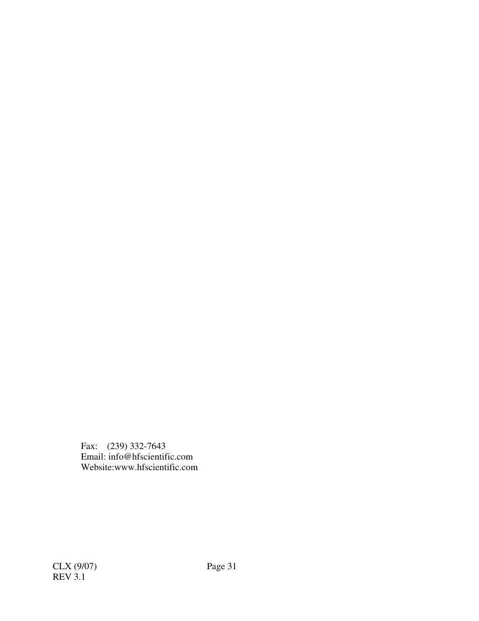0 warranty | HF scientific CLX Online Residual Chlorine Monitor (Old) User Manual | Page 37 / 37
