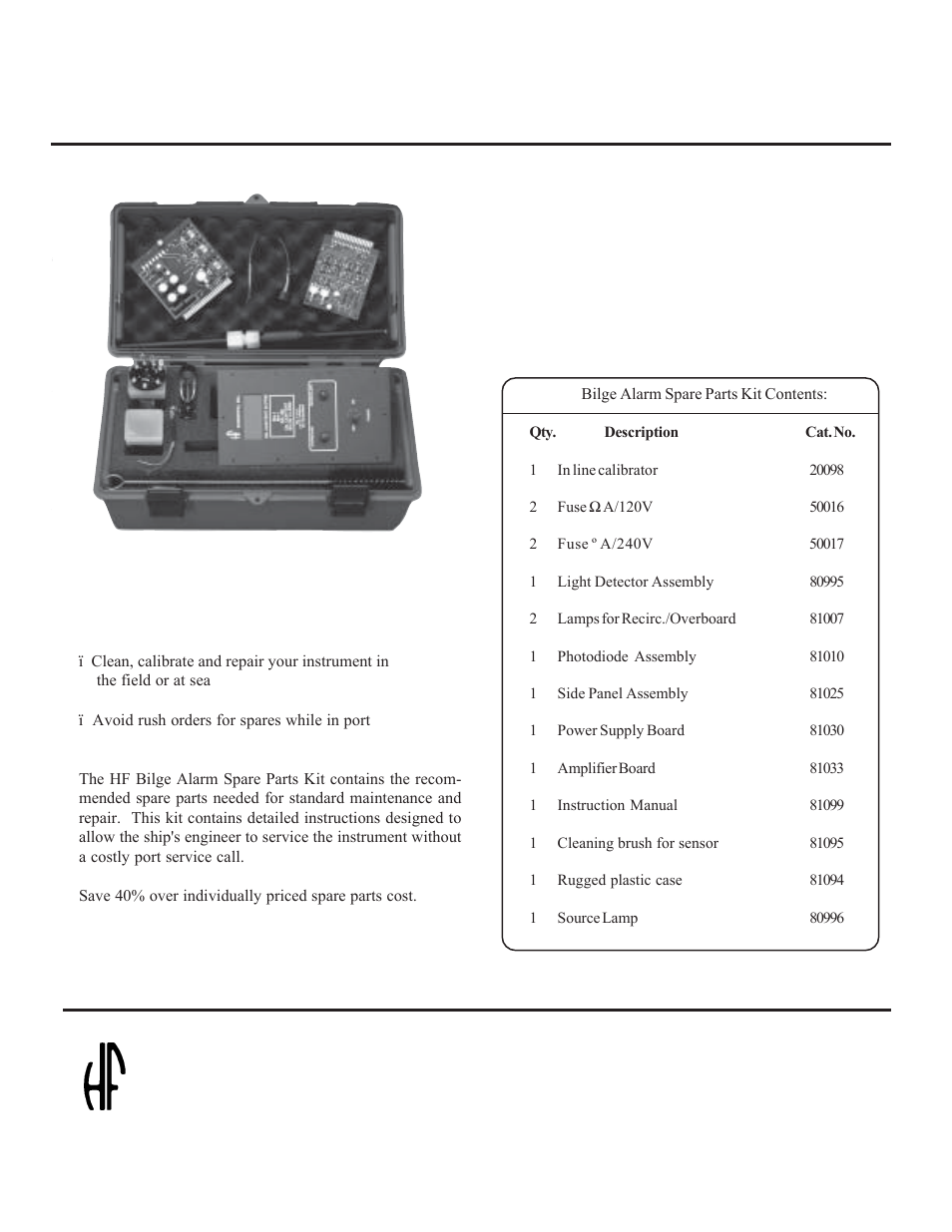 At sea spar | HF scientific Oil Content Bilge Alarm User Manual | Page 2 / 36