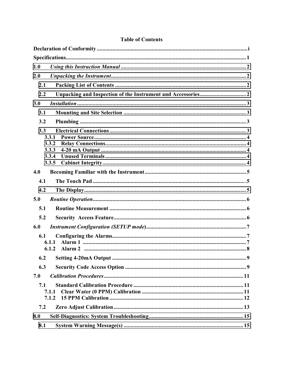HF scientific Oil Content Monitor User Manual | Page 5 / 37