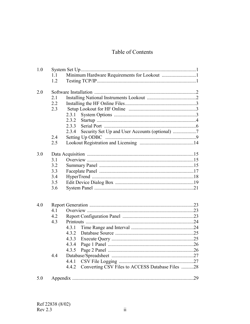 HF scientific Online Data Acquisition System User Manual | Page 2 / 31