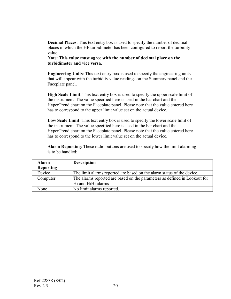 HF scientific Online Data Acquisition System User Manual | Page 22 / 31
