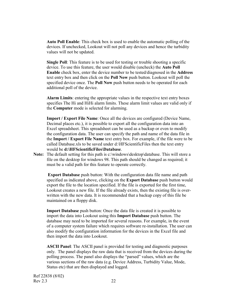 HF scientific Online Data Acquisition System User Manual | Page 24 / 31