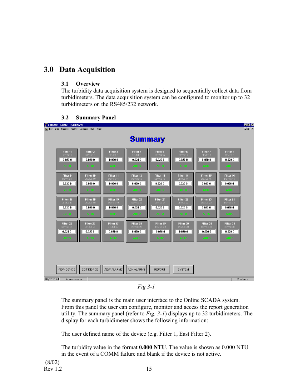0 data acquisition | HF scientific Online SCADA System User Manual | Page 17 / 31