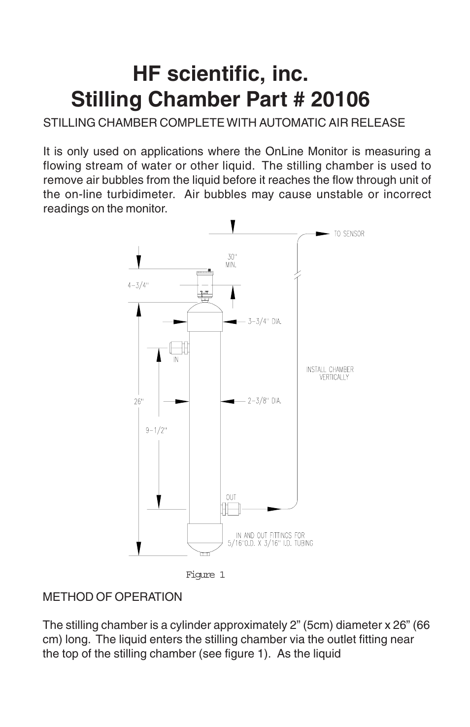 HF scientific Stilling Chamber User Manual | Page 2 / 5