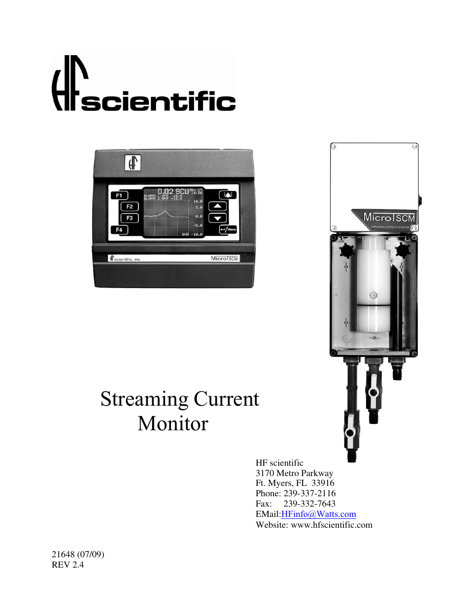 HF scientific MicroTSCM Streaming Current Monitor User Manual | 30 pages
