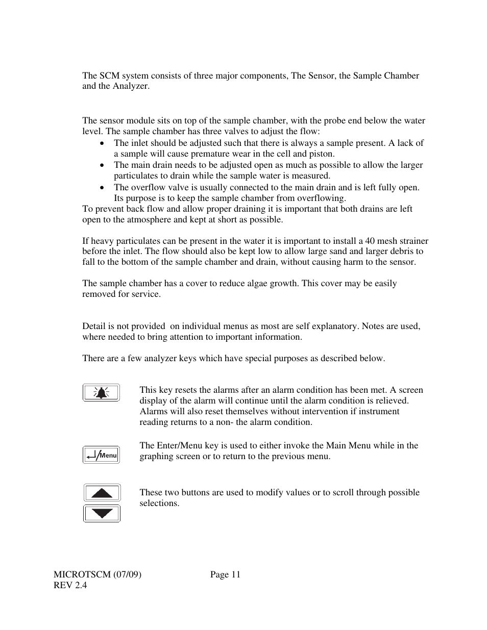 0 operation, 1 the sensor/sample chamber, 2 the analyzer | HF scientific MicroTSCM Streaming Current Monitor User Manual | Page 15 / 30