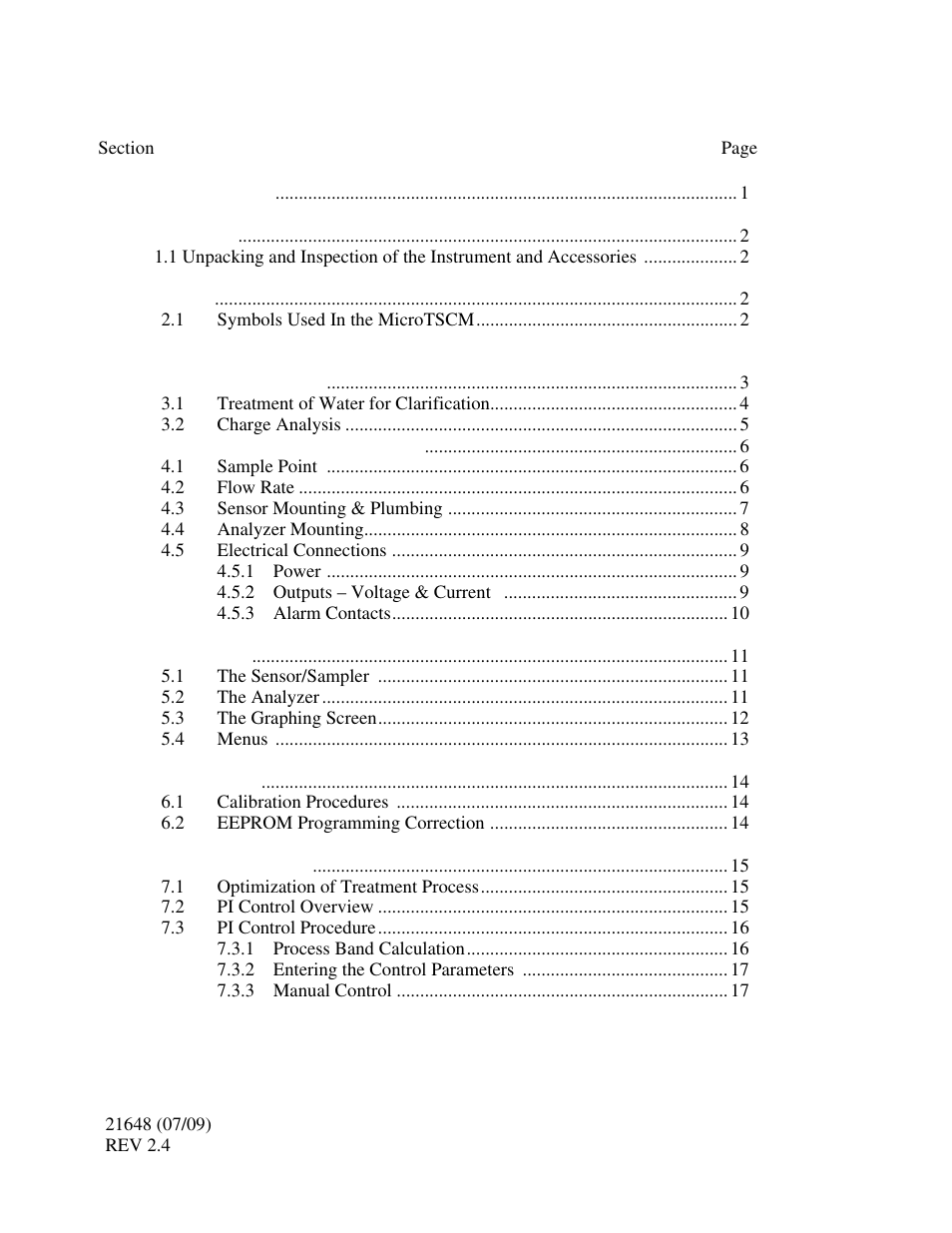 HF scientific MicroTSCM Streaming Current Monitor User Manual | Page 3 / 30