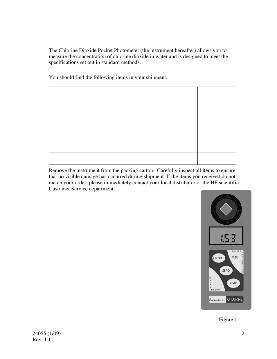 0 overview | HF scientific Chlorine Dioxide Pocket Photometer Field Portable User Manual | Page 6 / 15