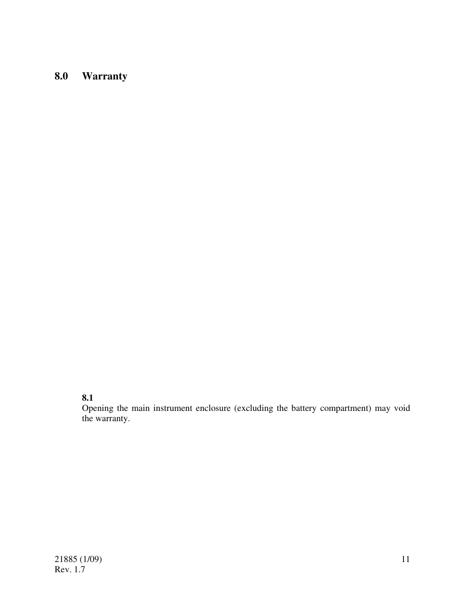 0 warranty, Warranty | HF scientific Chlorine Pocket Photometer Field Portable User Manual | Page 15 / 15