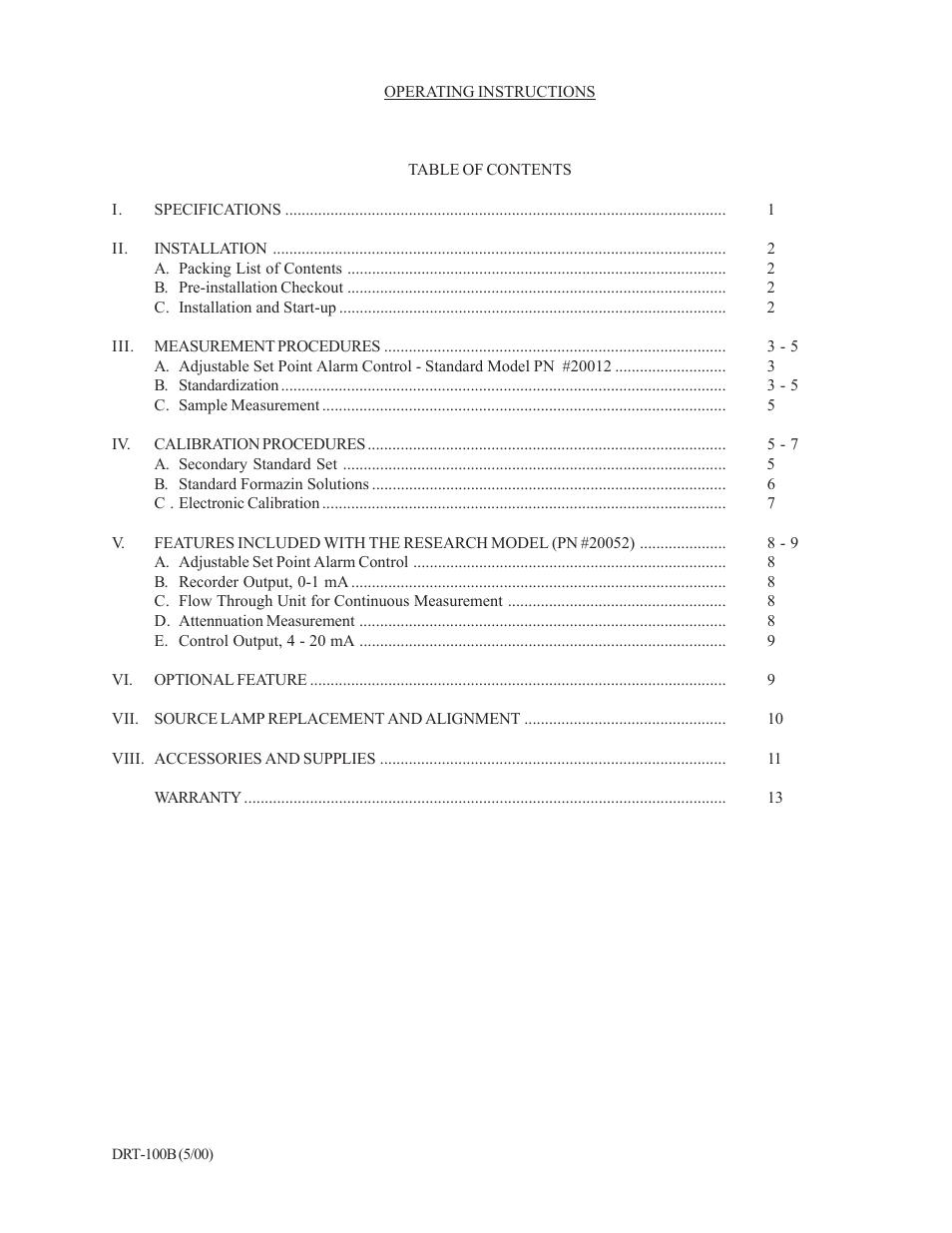 HF scientific DRT-100B Research Turbidimeters User Manual | Page 7 / 21
