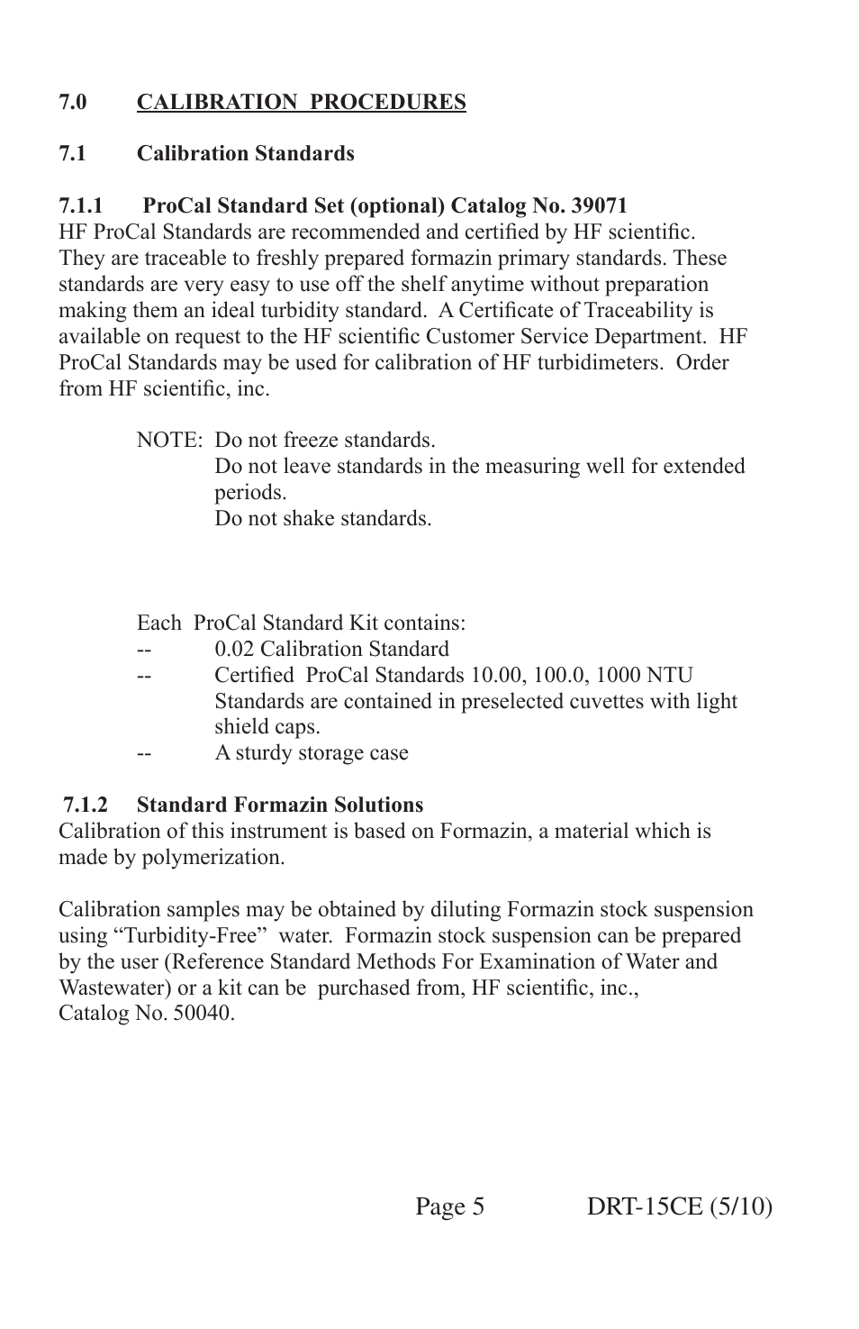 HF scientific DRT-15CE Portable Turbidimeter User Manual | Page 13 / 24