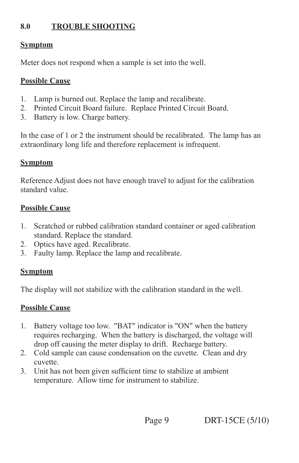 HF scientific DRT-15CE Portable Turbidimeter User Manual | Page 17 / 24