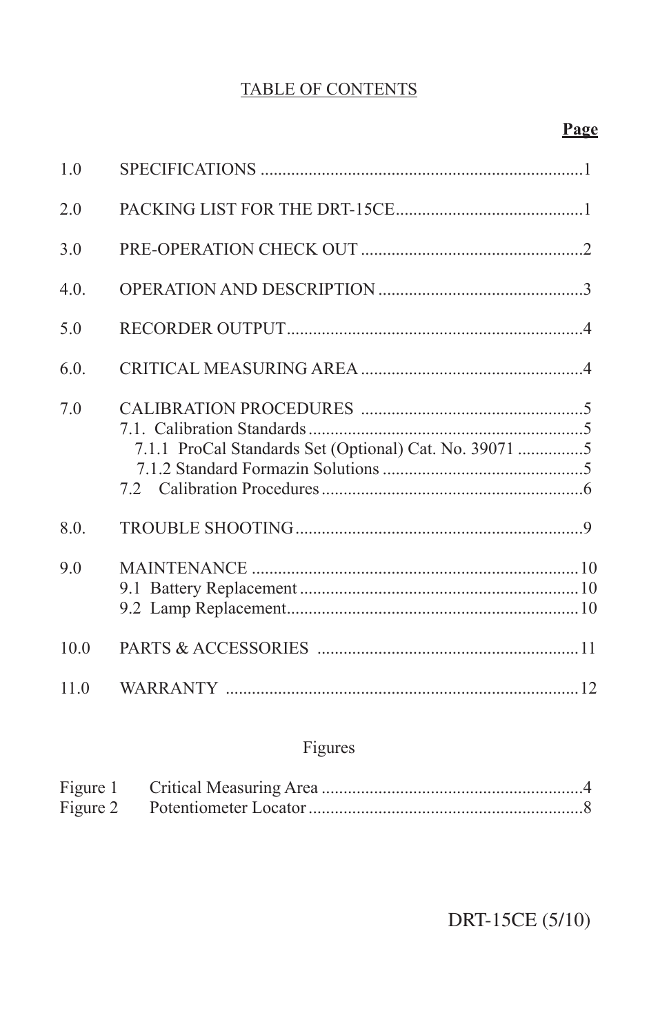 HF scientific DRT-15CE Portable Turbidimeter User Manual | Page 7 / 24