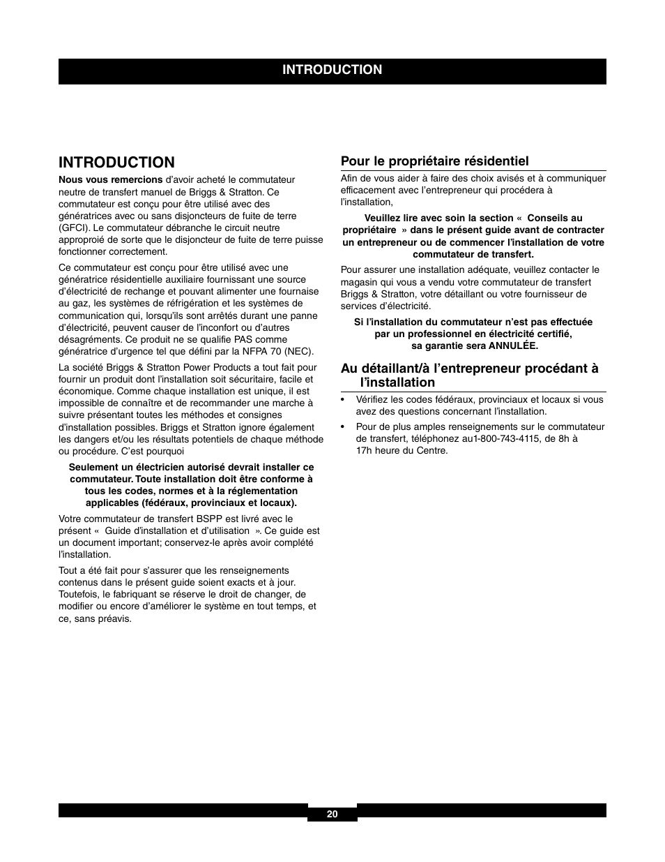 Introduction | Briggs & Stratton 71017 User Manual | Page 20 / 48