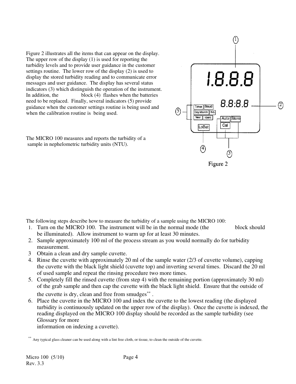 0 routine operation, 1 grab sample measurement | HF scientific Micro100 Laboratory Turbidimeter User Manual | Page 10 / 21