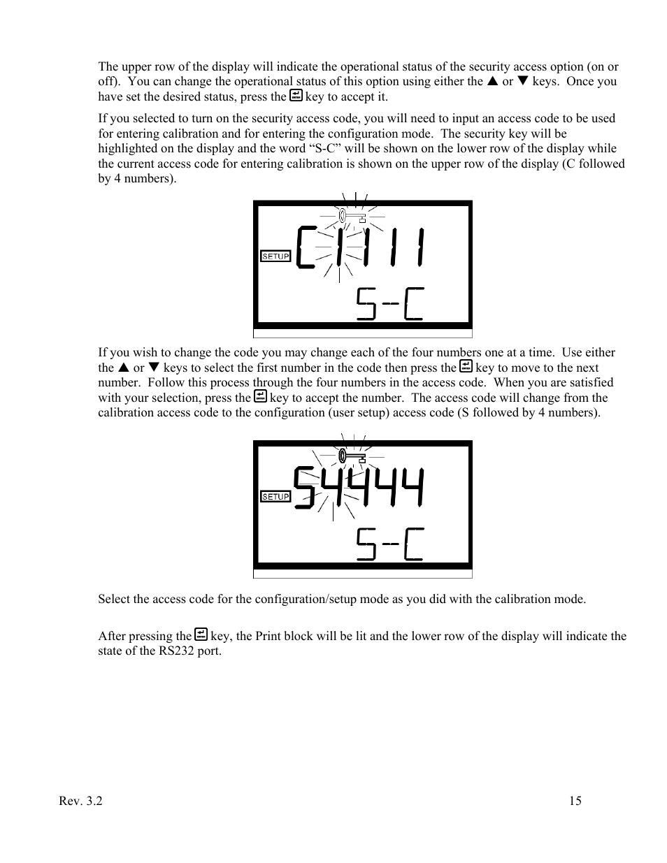 Setting up the rs232 port (printing function) | HF scientific Micro1000 Laboratory Turbidimeter - 0-10,000 NTU User Manual | Page 21 / 33