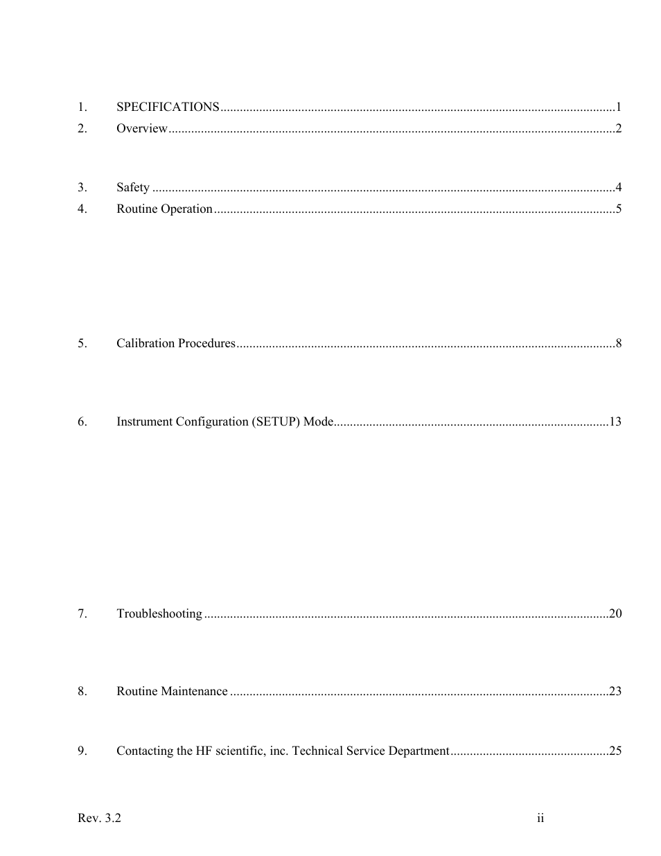 HF scientific Micro1000 Laboratory Turbidimeter - 0-10,000 NTU User Manual | Page 5 / 33