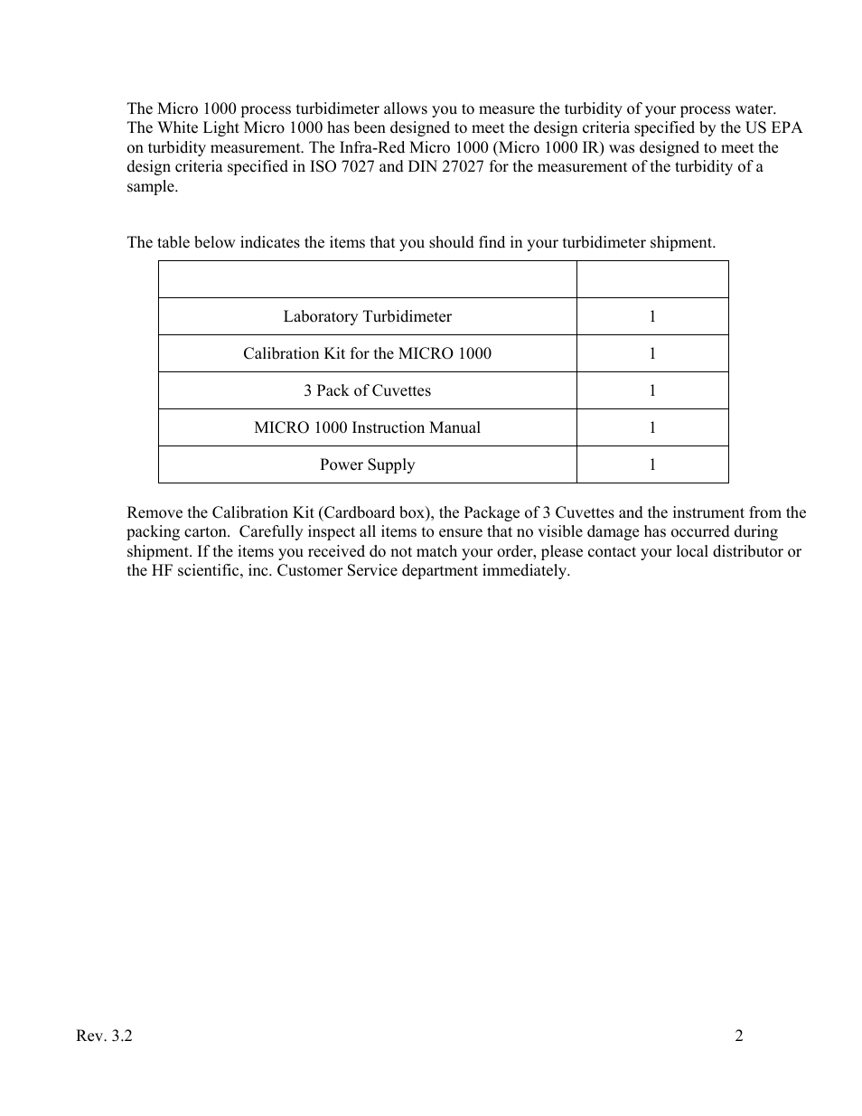 Overview | HF scientific Micro1000 Laboratory Turbidimeter - 0-10,000 NTU User Manual | Page 8 / 33