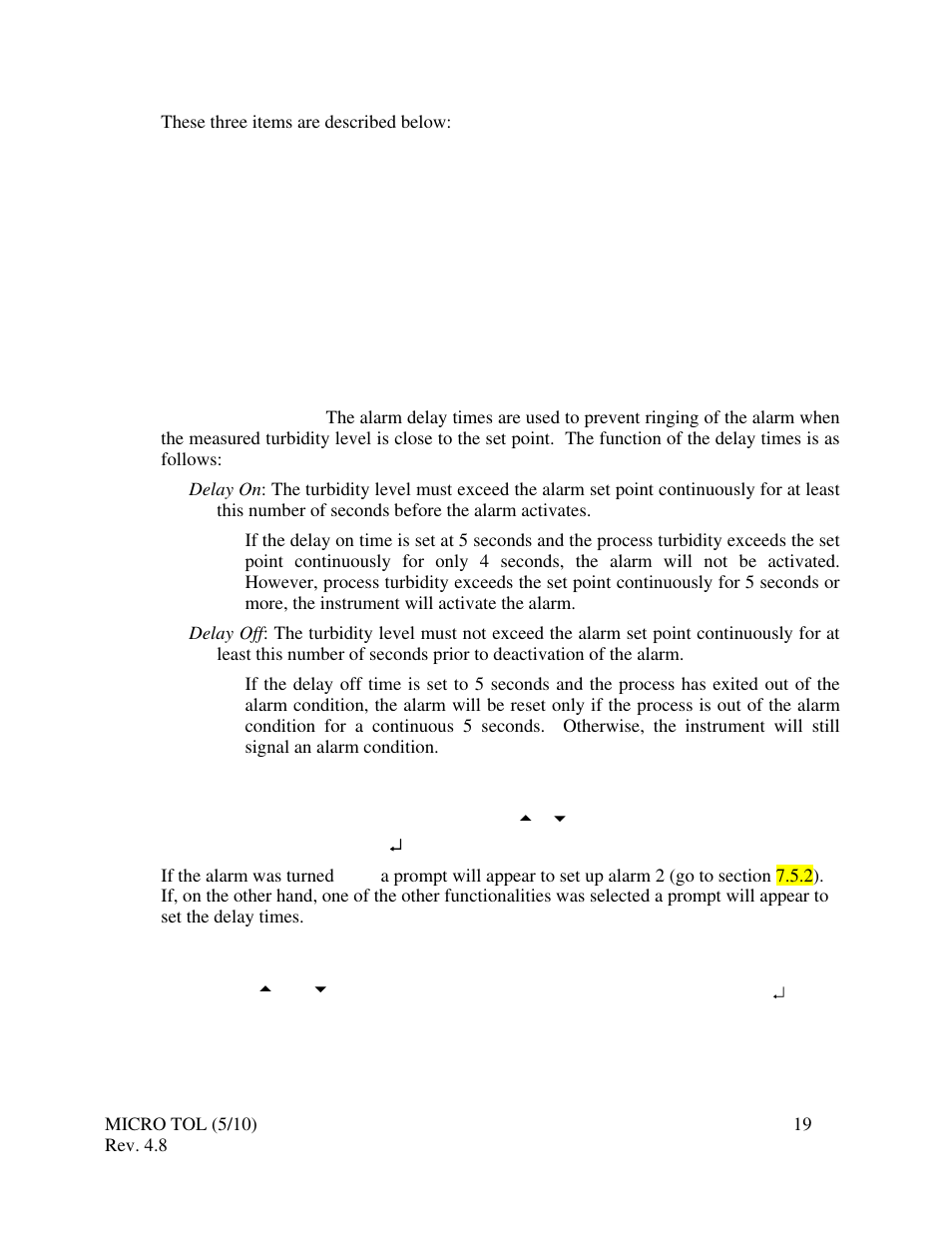 1 alarm 1 | HF scientific MicroTOL Online Turbidimeter User Manual | Page 25 / 44