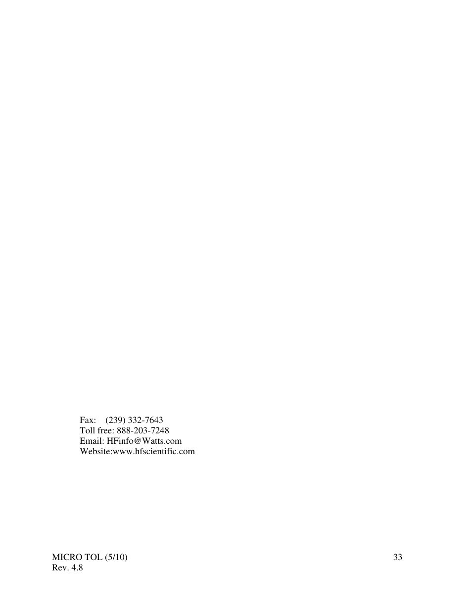 0 warranty | HF scientific MicroTOL Online Turbidimeter User Manual | Page 39 / 44