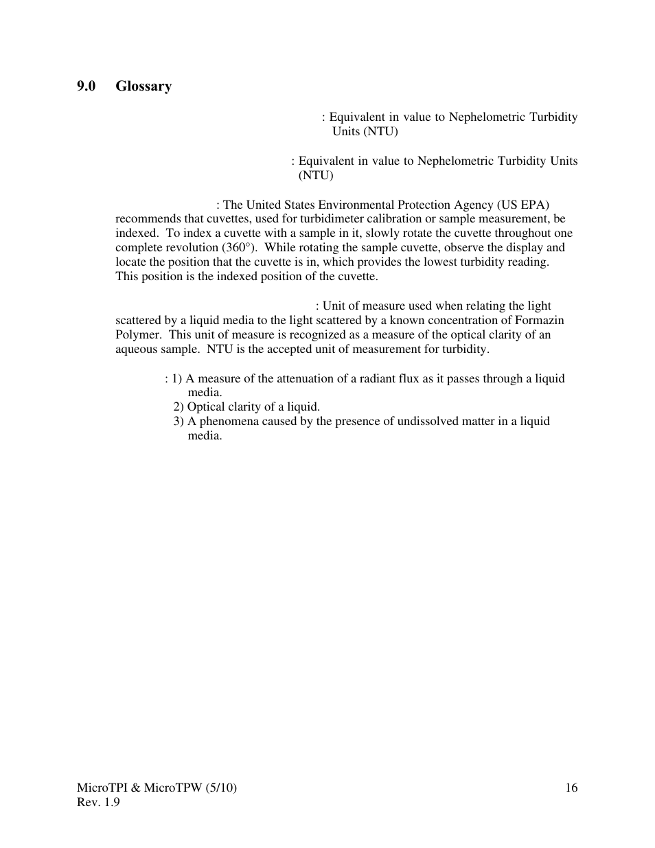 HF scientific MicroTPW Field Portable Turbidimeters User Manual | Page 22 / 22