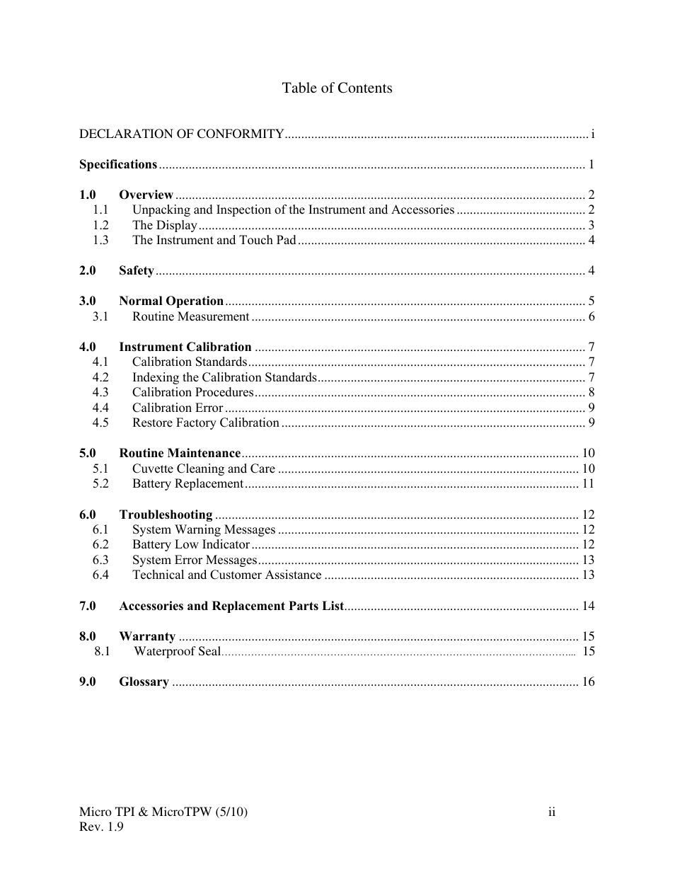 HF scientific MicroTPW Field Portable Turbidimeters User Manual | Page 5 / 22