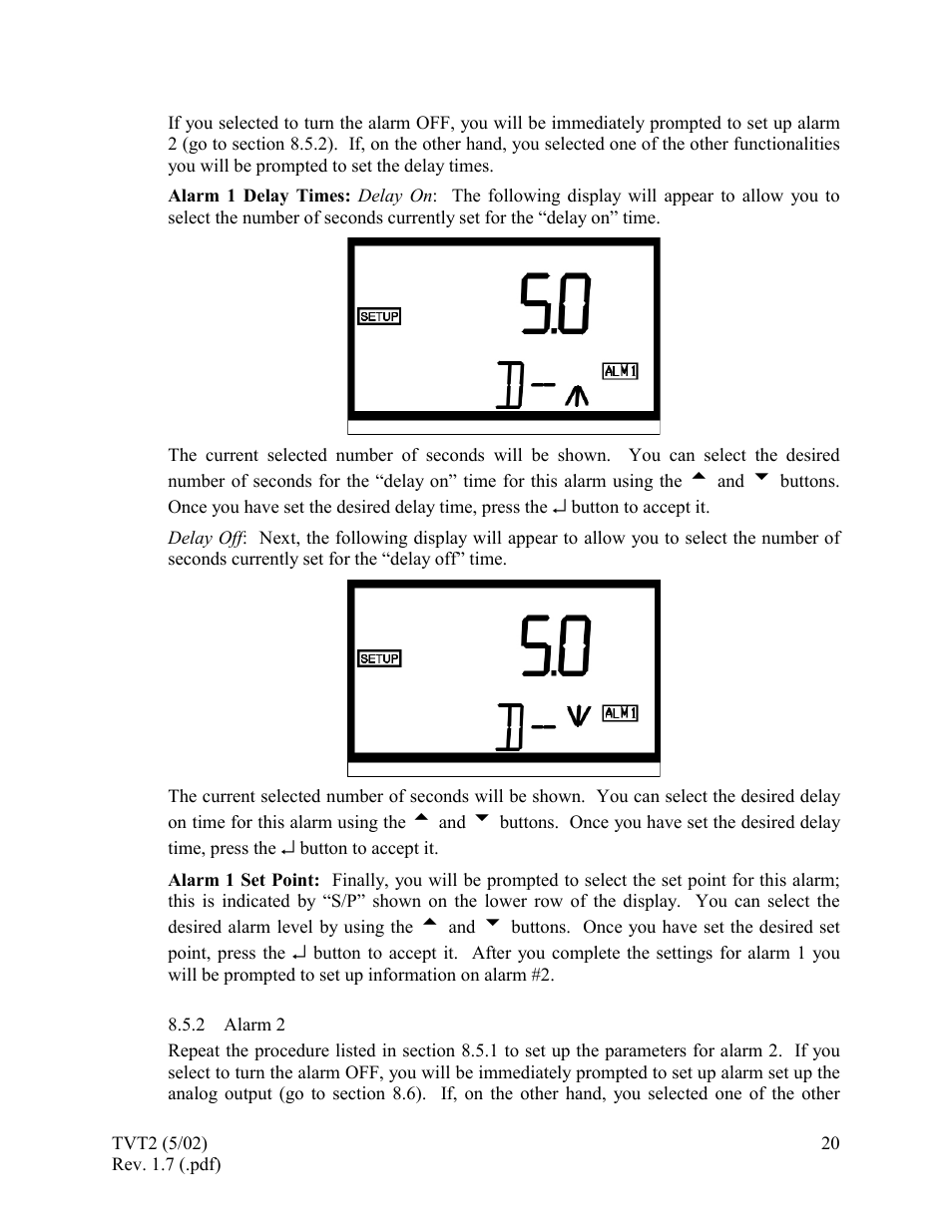 Alarm 2, 2 alarm | HF scientific 19944 Triple Validation Turbidimeter - 0-100 NTU User Manual | Page 25 / 35
