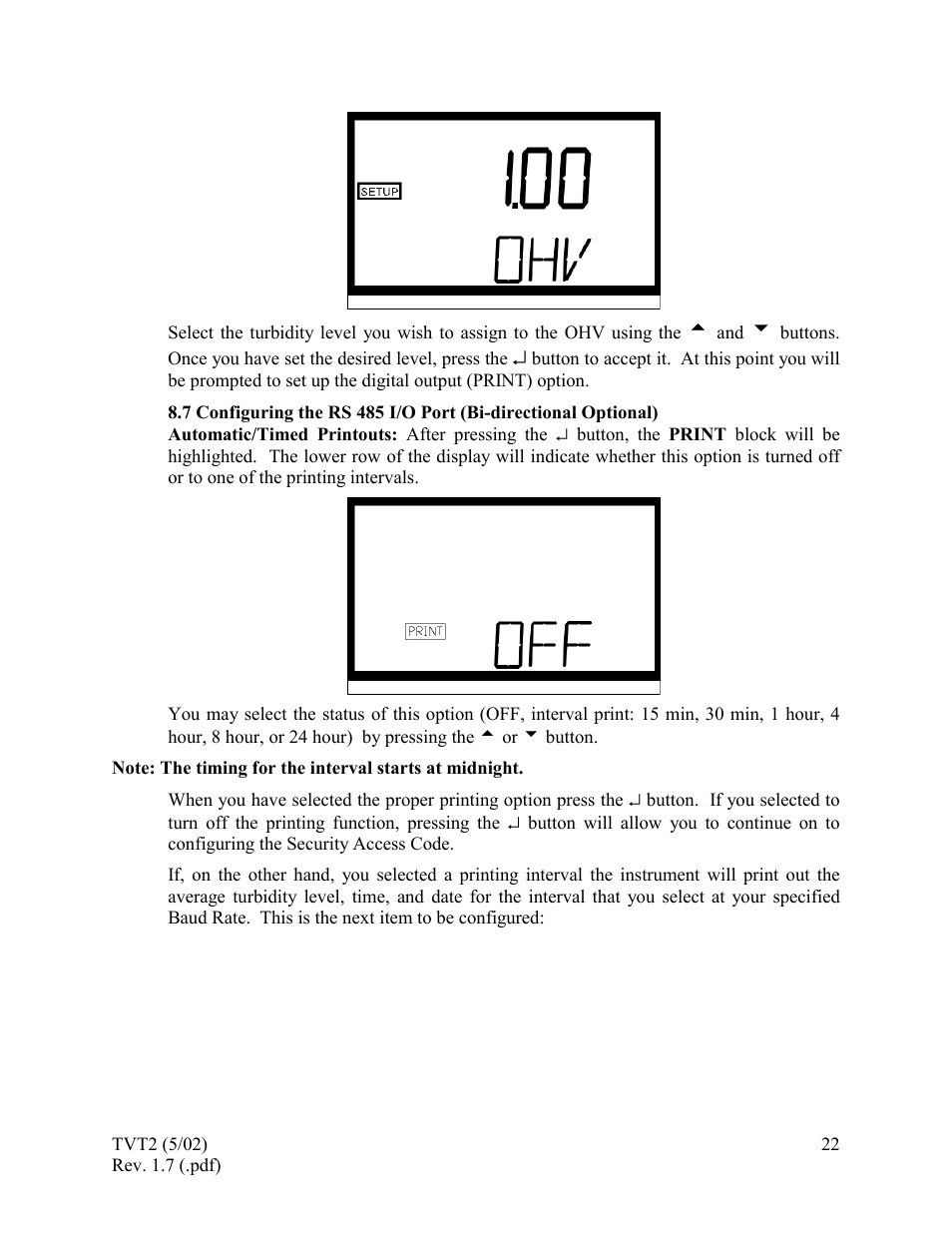 7 configuring the rs 485 i/o port | HF scientific 19944 Triple Validation Turbidimeter - 0-100 NTU User Manual | Page 27 / 35