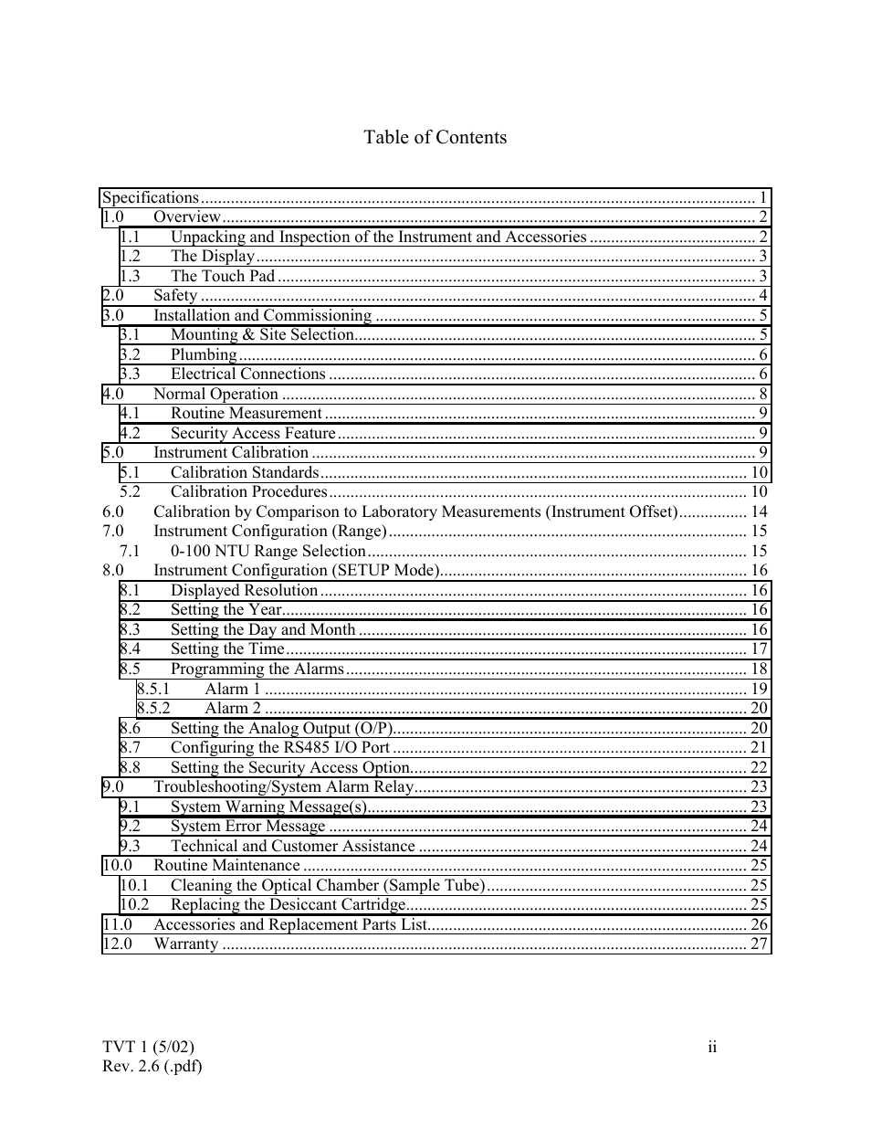 HF scientific 19998 Triple Validation Turbidimeter - 0-100 NTU User Manual | Page 5 / 33