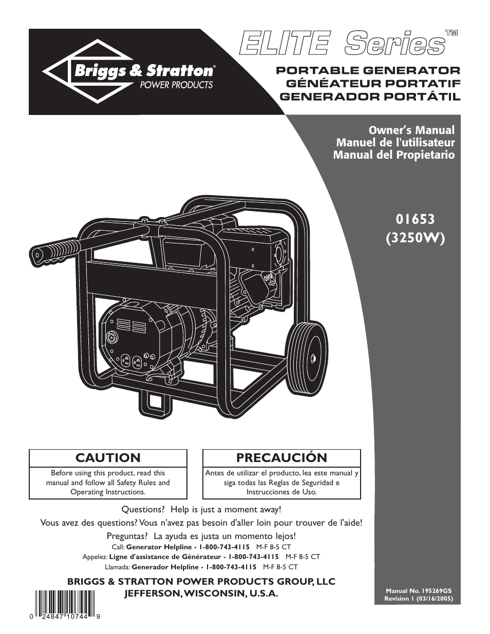 Briggs & Stratton 1653 User Manual | 48 pages