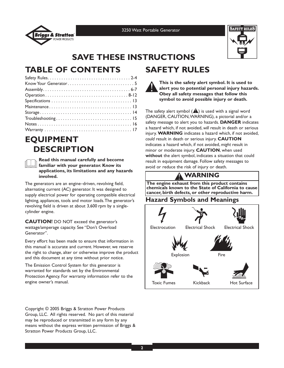 Briggs & Stratton 1653 User Manual | Page 2 / 48