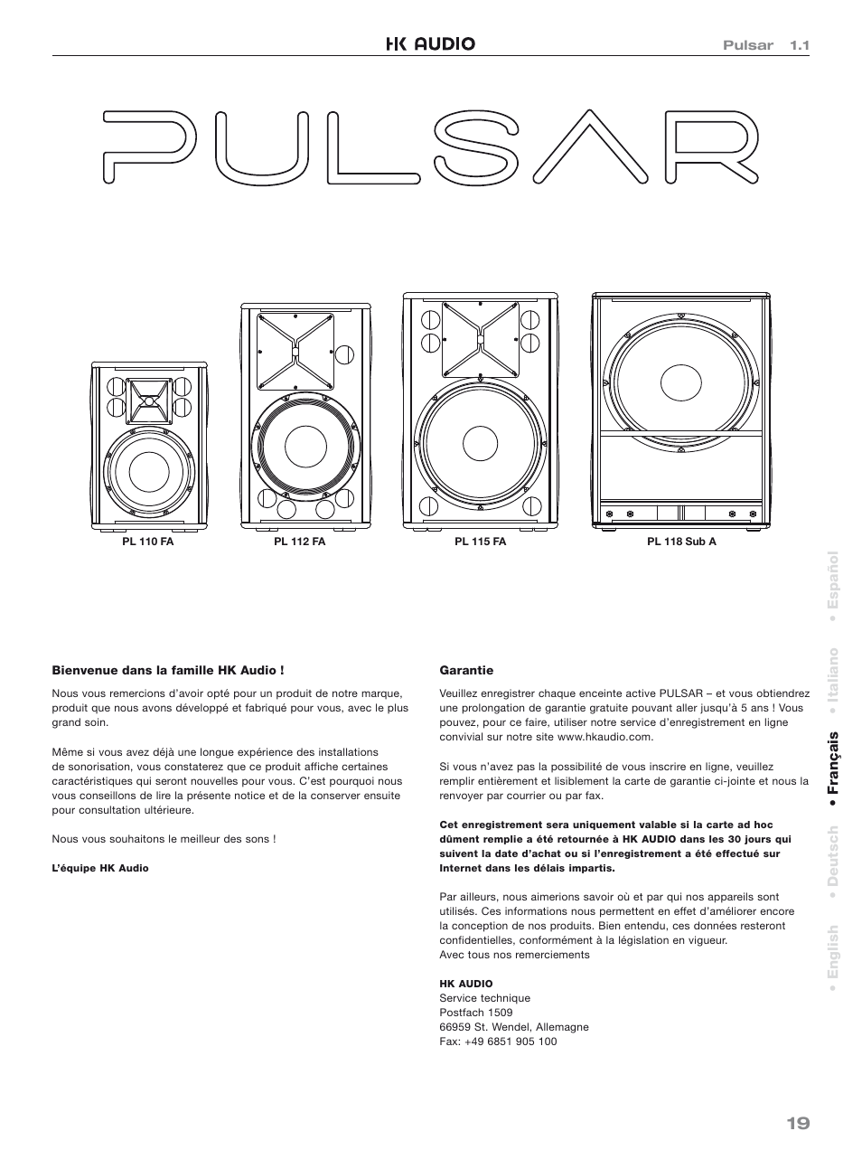 HK Audio PL 118 Sub A User Manual | Page 19 / 48