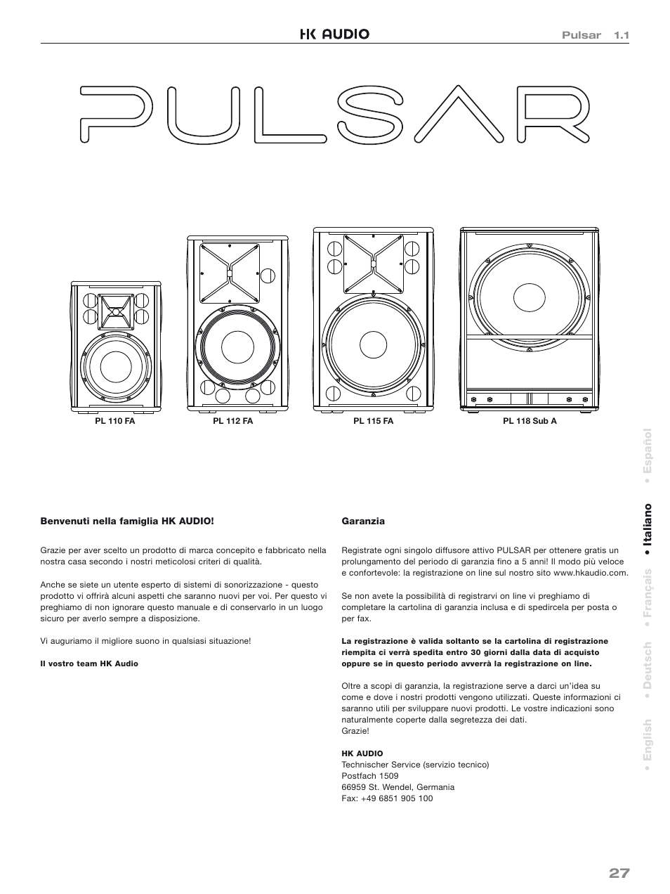 HK Audio PL 118 Sub A User Manual | Page 27 / 48