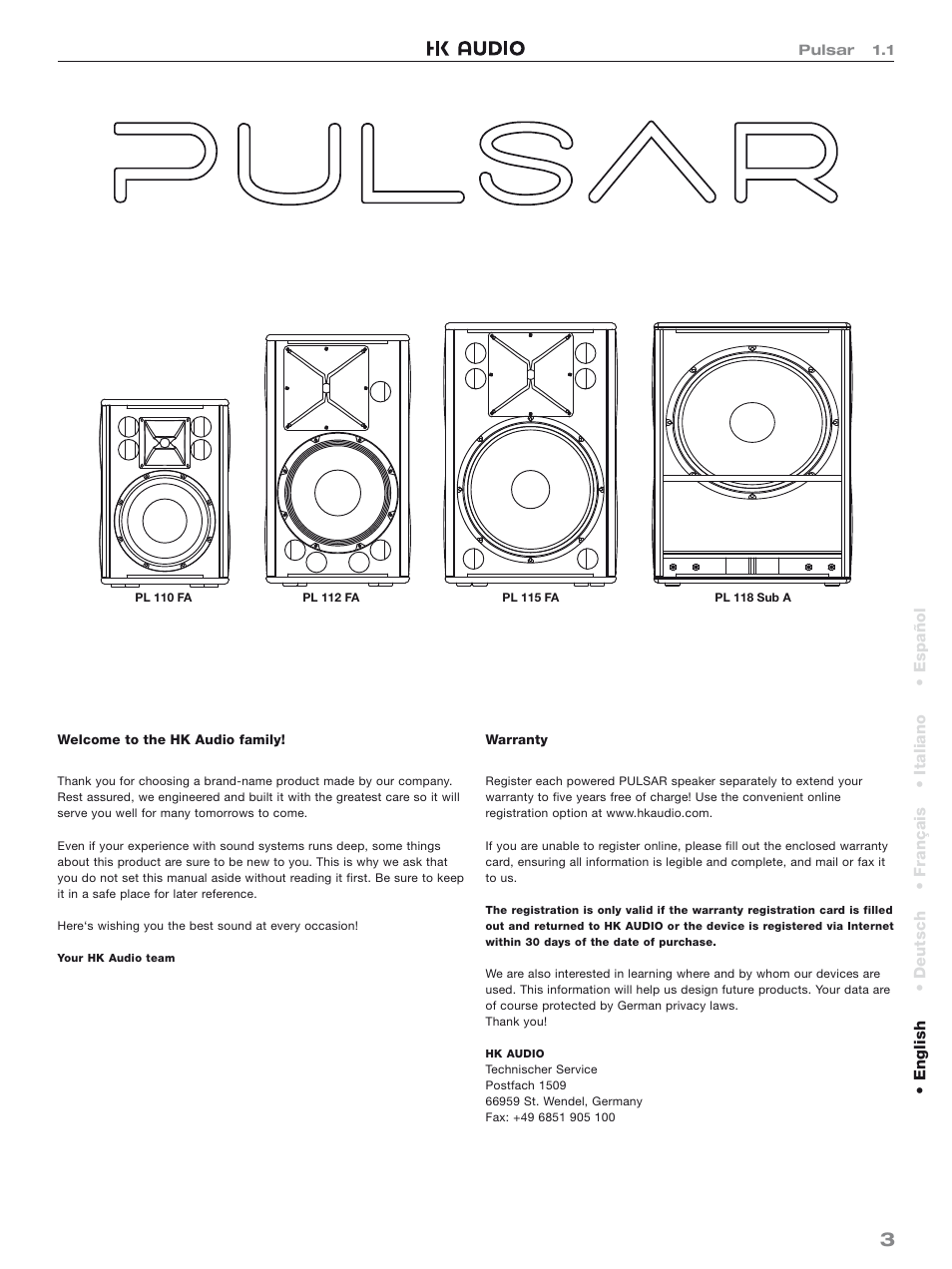 HK Audio PL 118 Sub A User Manual | Page 3 / 48