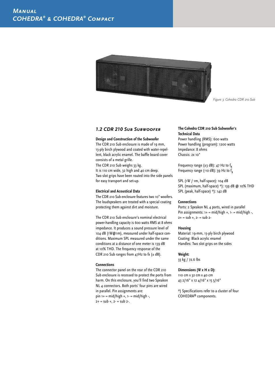 Manual cohedra, Cohedra, Compact | HK Audio CDR 210 F User Manual | Page 12 / 105