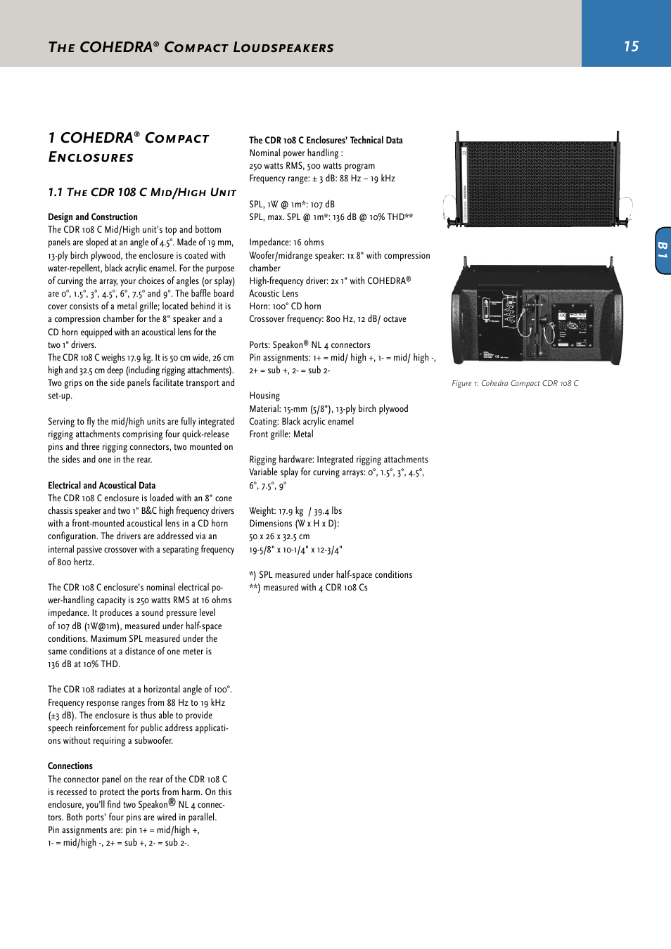 1 cohedra, Compact enclosures, The cohedra | Compact loudspeakers | HK Audio CDR 210 F User Manual | Page 15 / 105