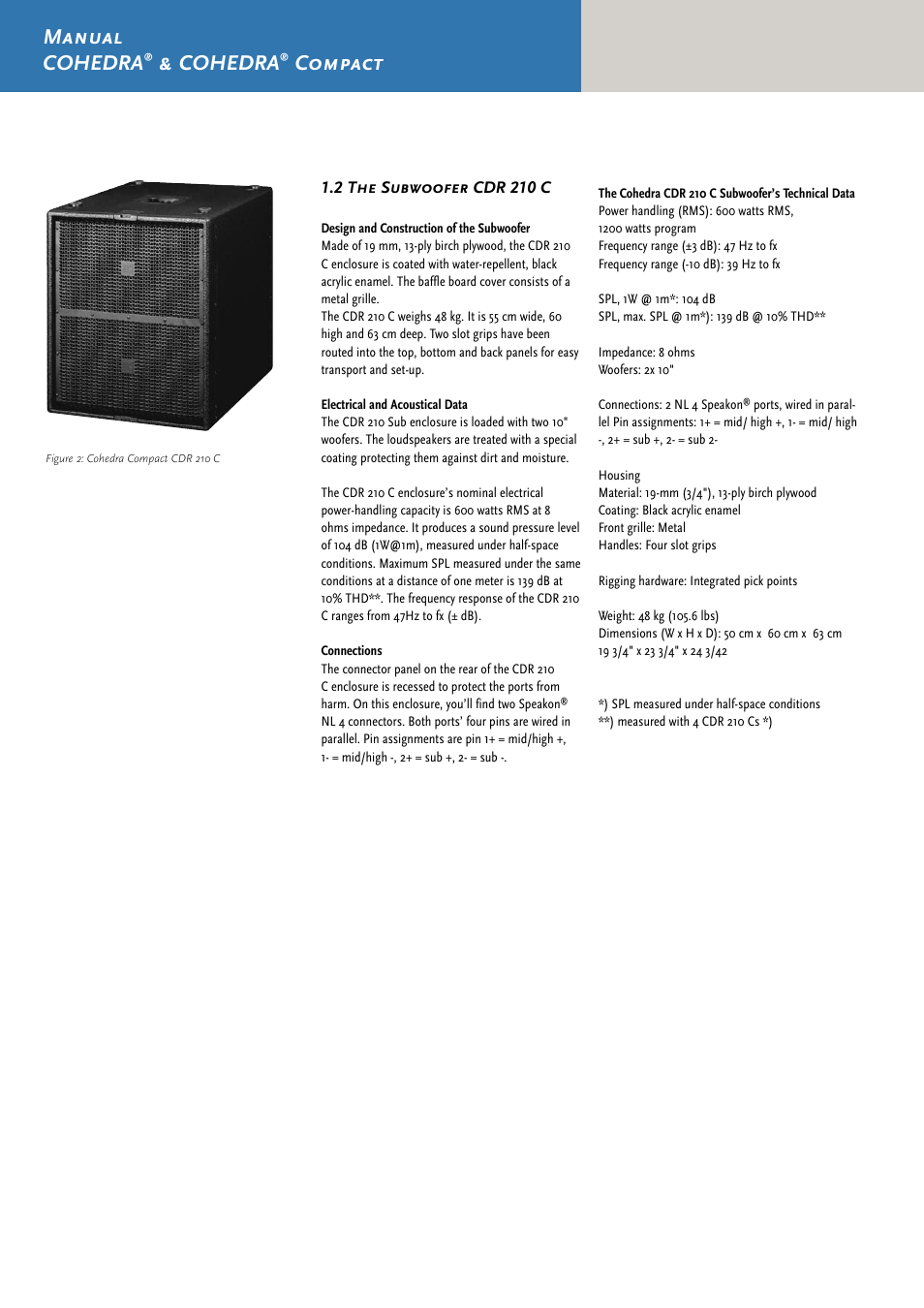 Manual cohedra, Cohedra, Compact | HK Audio CDR 210 F User Manual | Page 16 / 105