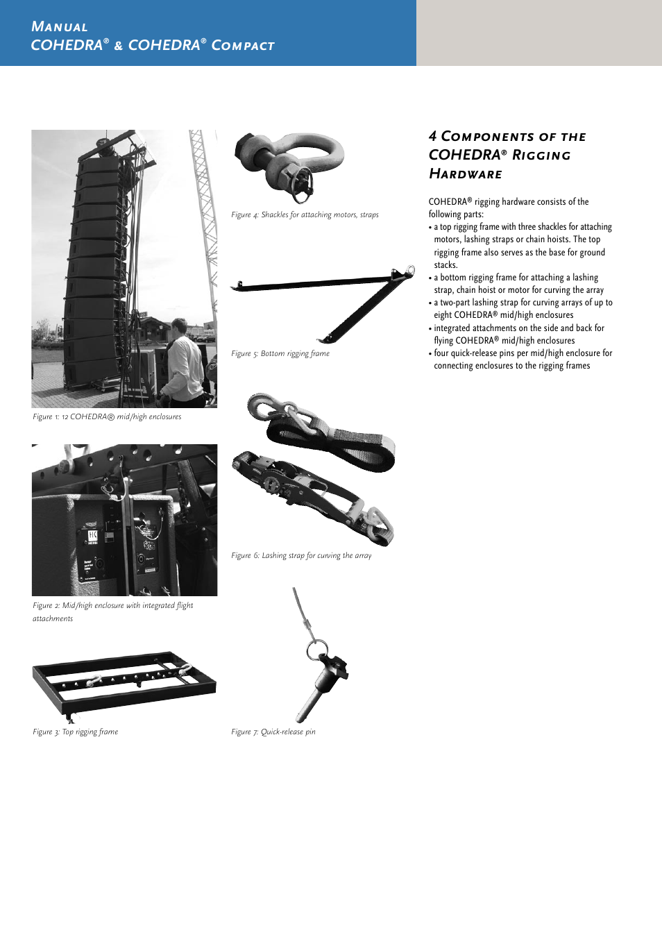 Manual cohedra, Cohedra, Compact | 4 components of the cohedra, Rigging hardware | HK Audio CDR 210 F User Manual | Page 26 / 105