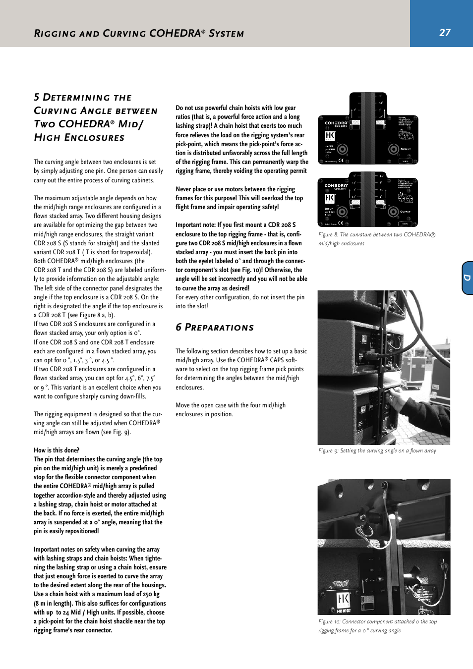 Mid/ high enclosures, 6 preparations, Rigging and curving cohedra | System | HK Audio CDR 210 F User Manual | Page 27 / 105