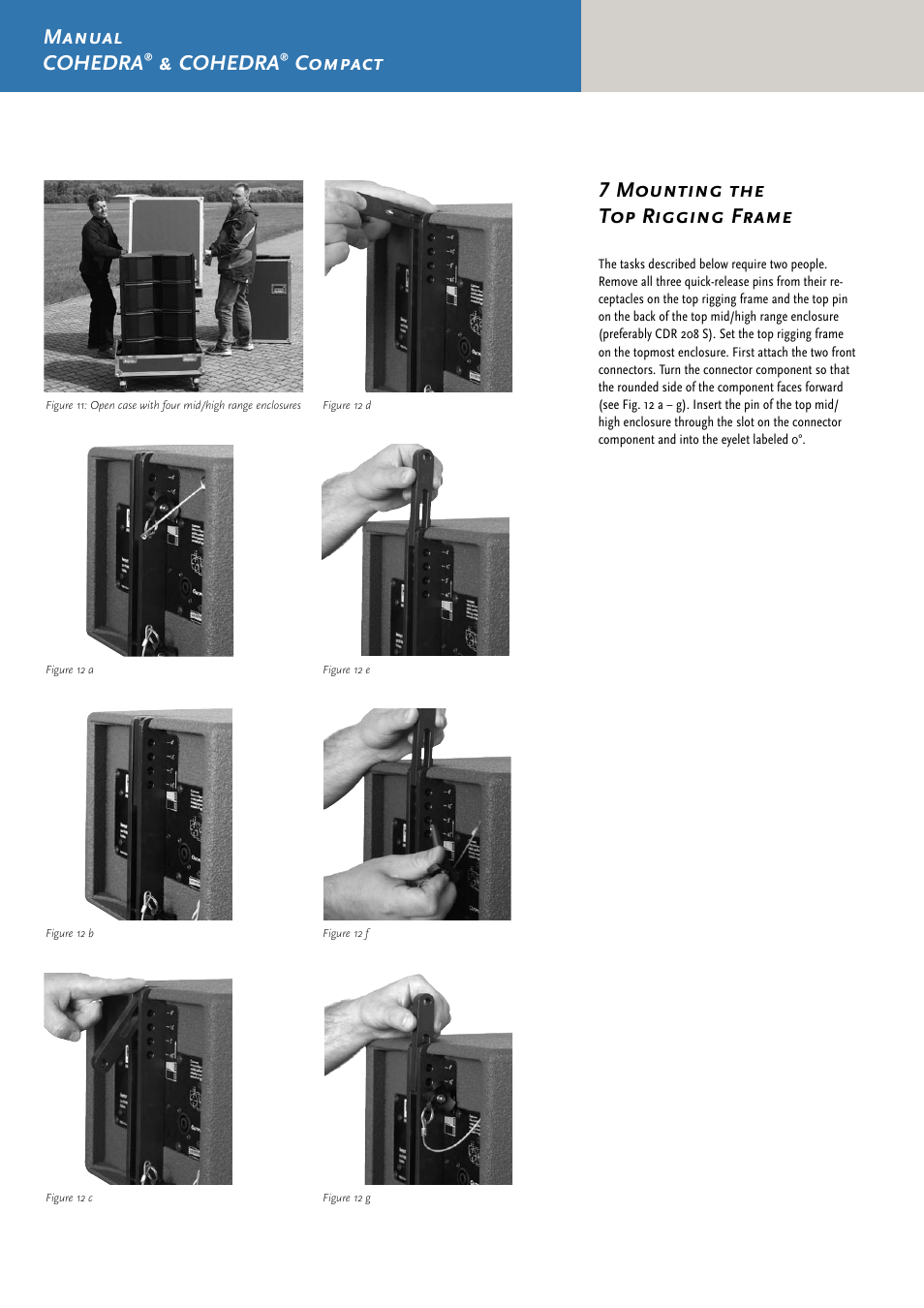 Manual cohedra, Cohedra, Compact | 7 mounting the top rigging frame | HK Audio CDR 210 F User Manual | Page 28 / 105