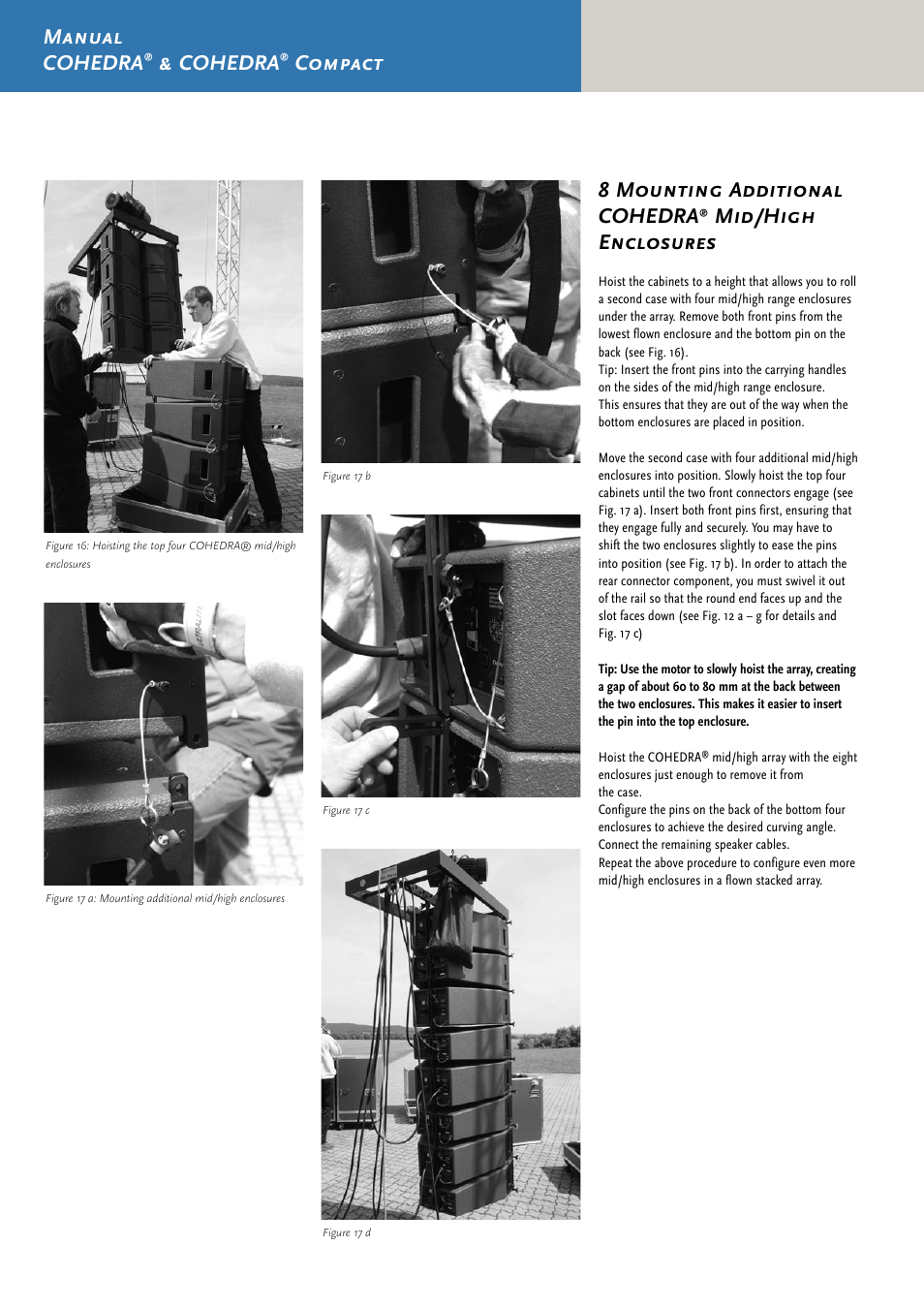 Manual cohedra, Cohedra, Compact | 8 mounting additional cohedra, Mid/high enclosures | HK Audio CDR 210 F User Manual | Page 30 / 105